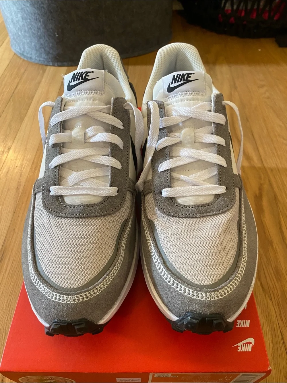 NEW Nike Waffle Nav Phantom Black Flat Pewter White
